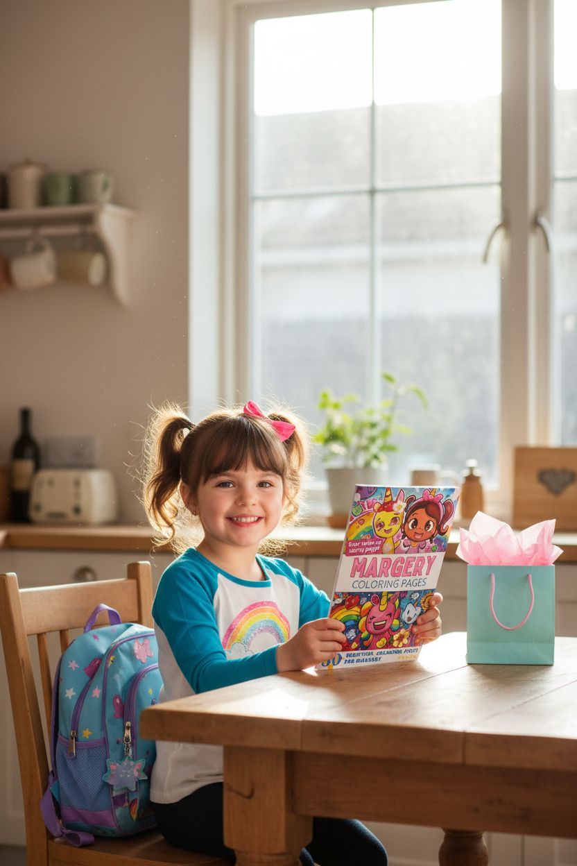 Margery coloring book in use