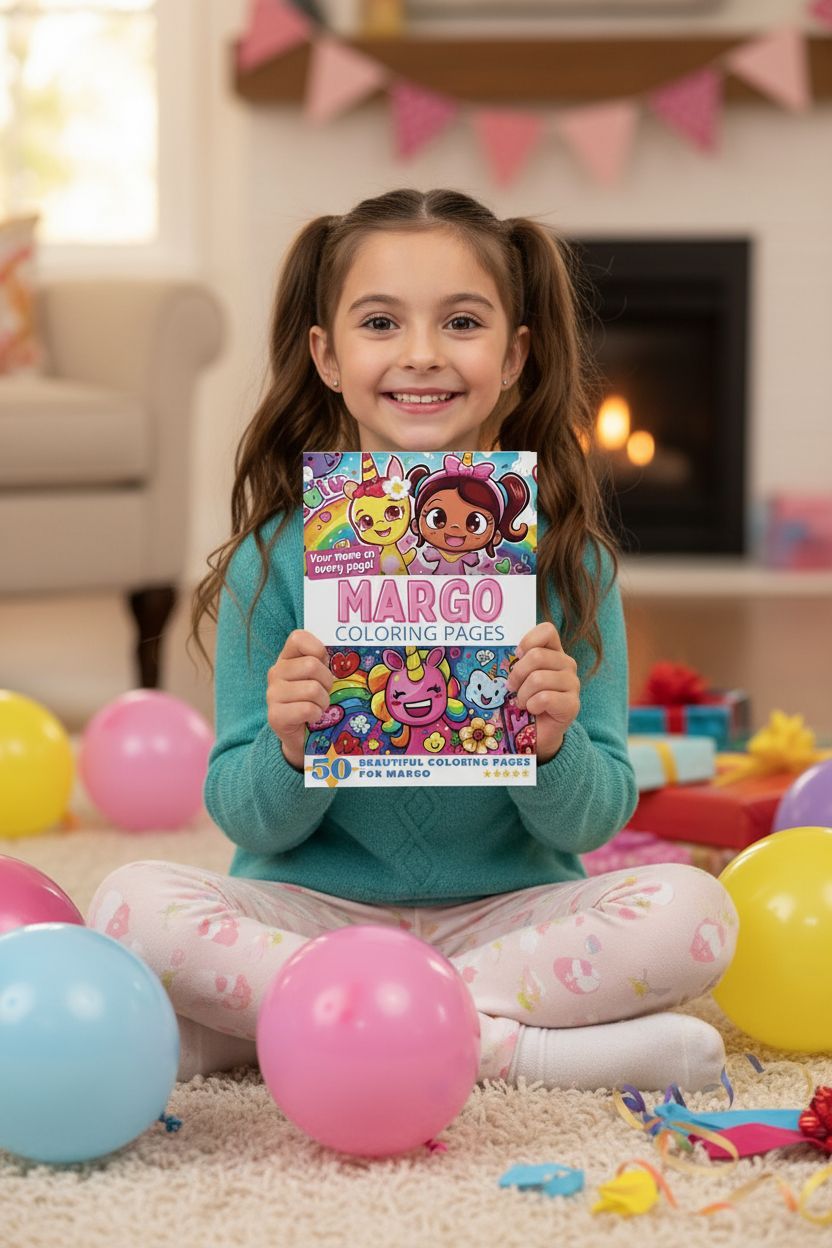 Margo coloring book in use