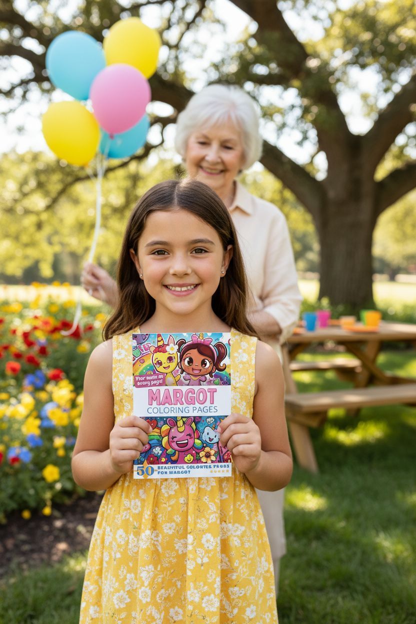 Margot coloring book in use
