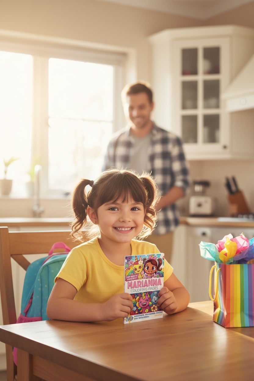 Marianna coloring book in use