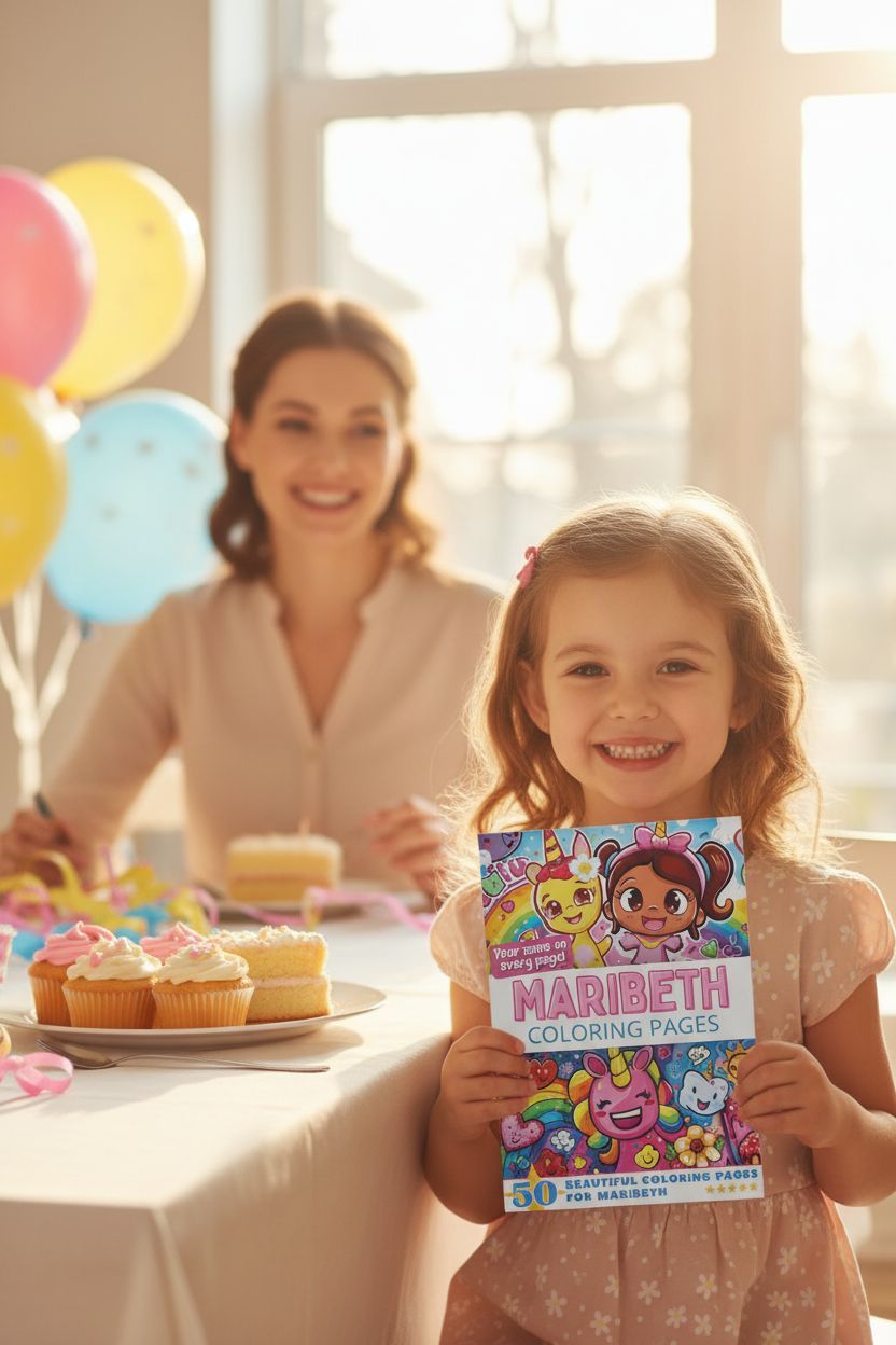 Maribeth coloring book in use