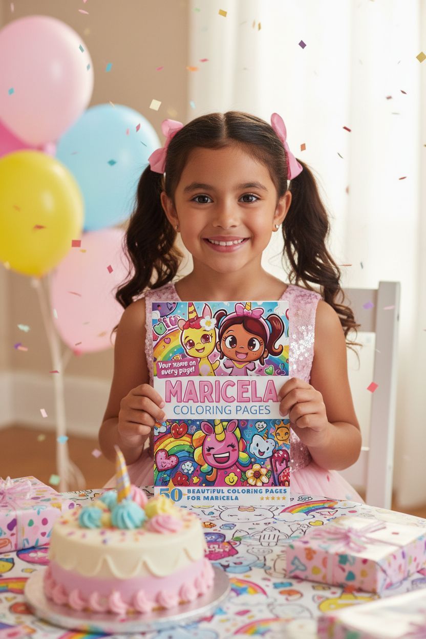 Maricela coloring book in use