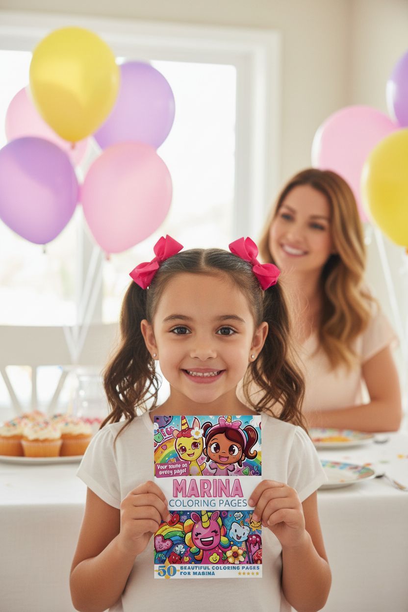 Marina coloring book in use