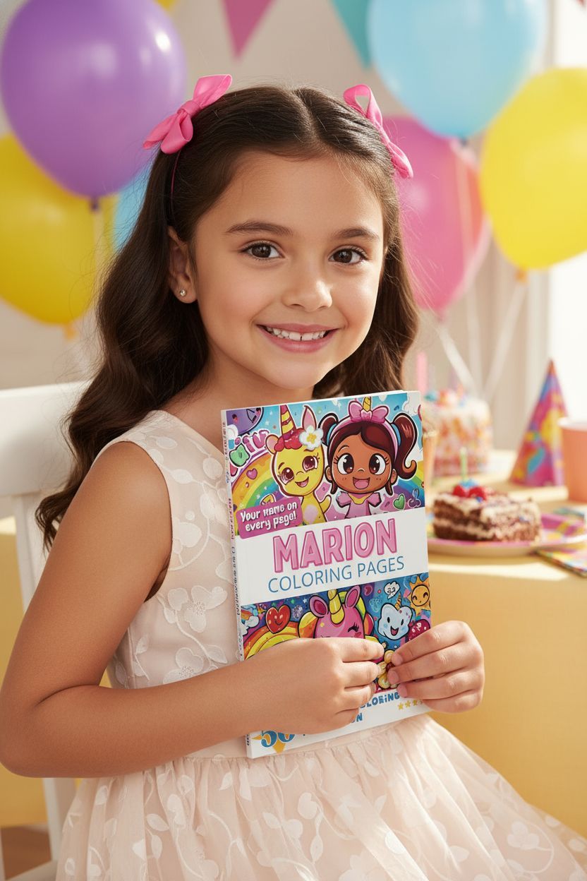 Marion coloring book in use