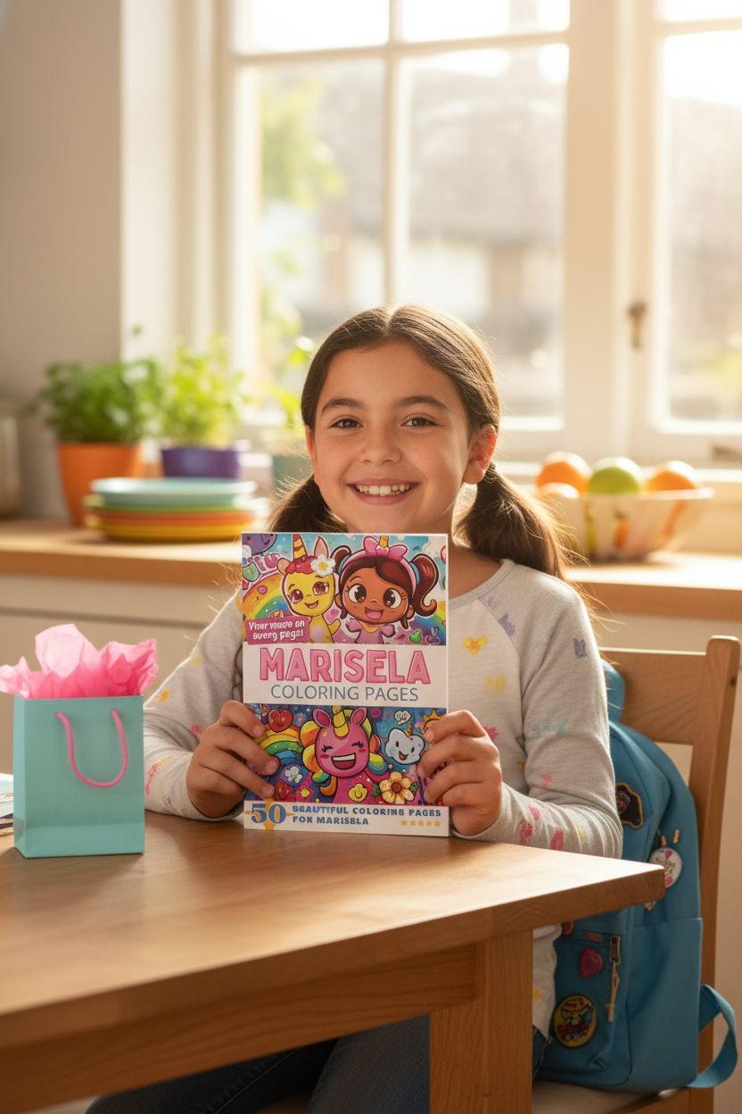 Marisela coloring book in use