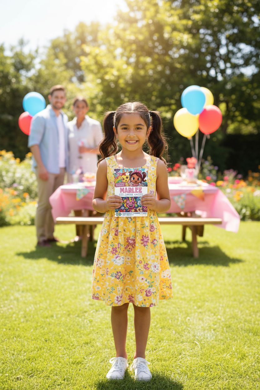 Marlee coloring book in use