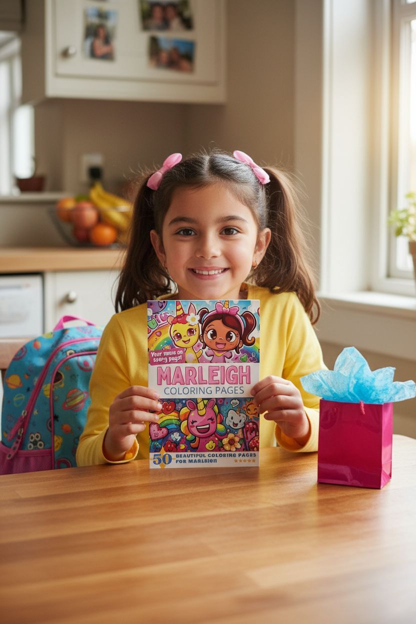 Marleigh coloring book in use