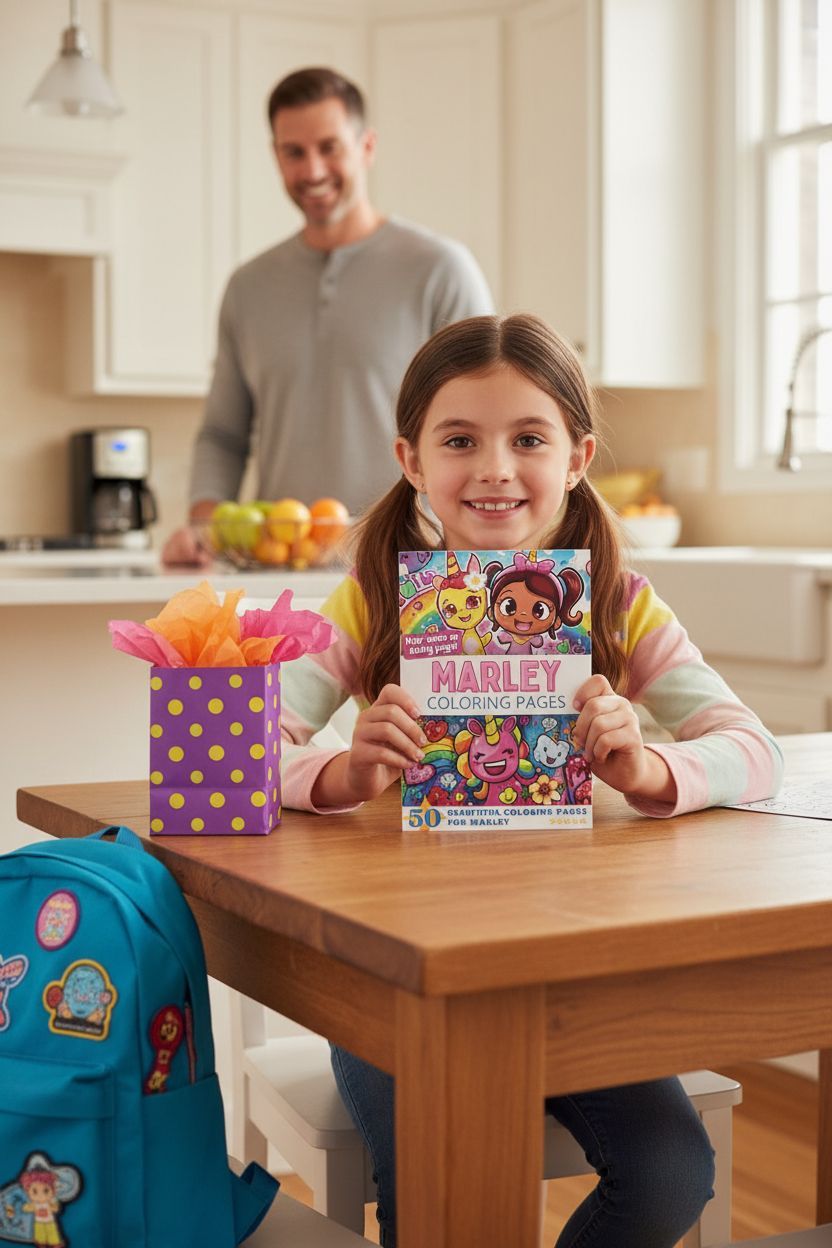 Marley coloring book in use