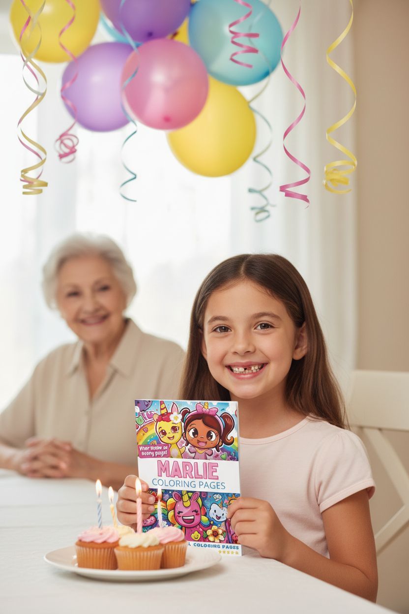 Marlie coloring book in use