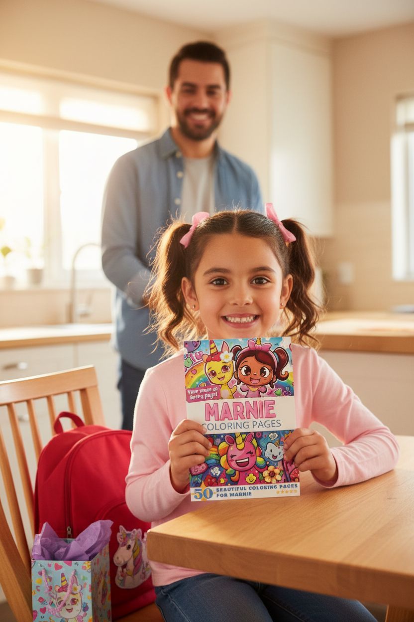 Marnie coloring book in use