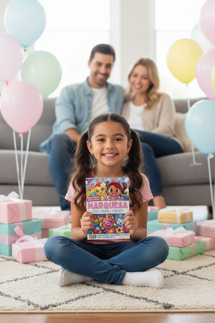 Marquesa coloring book in use