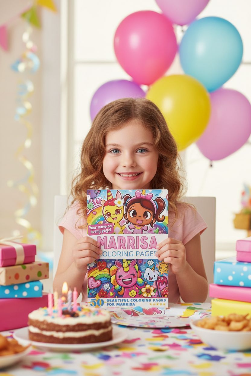 Marrisa coloring book in use