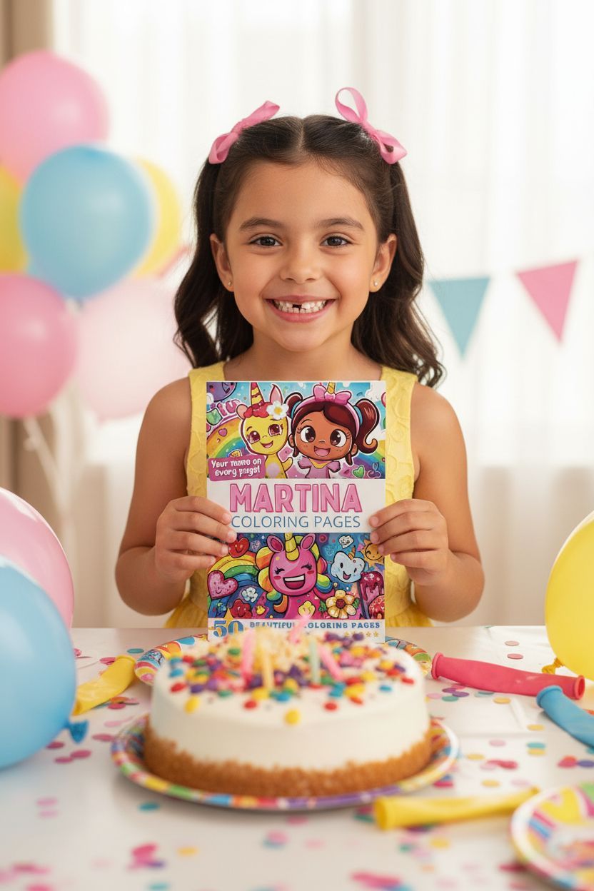 Martina coloring book in use