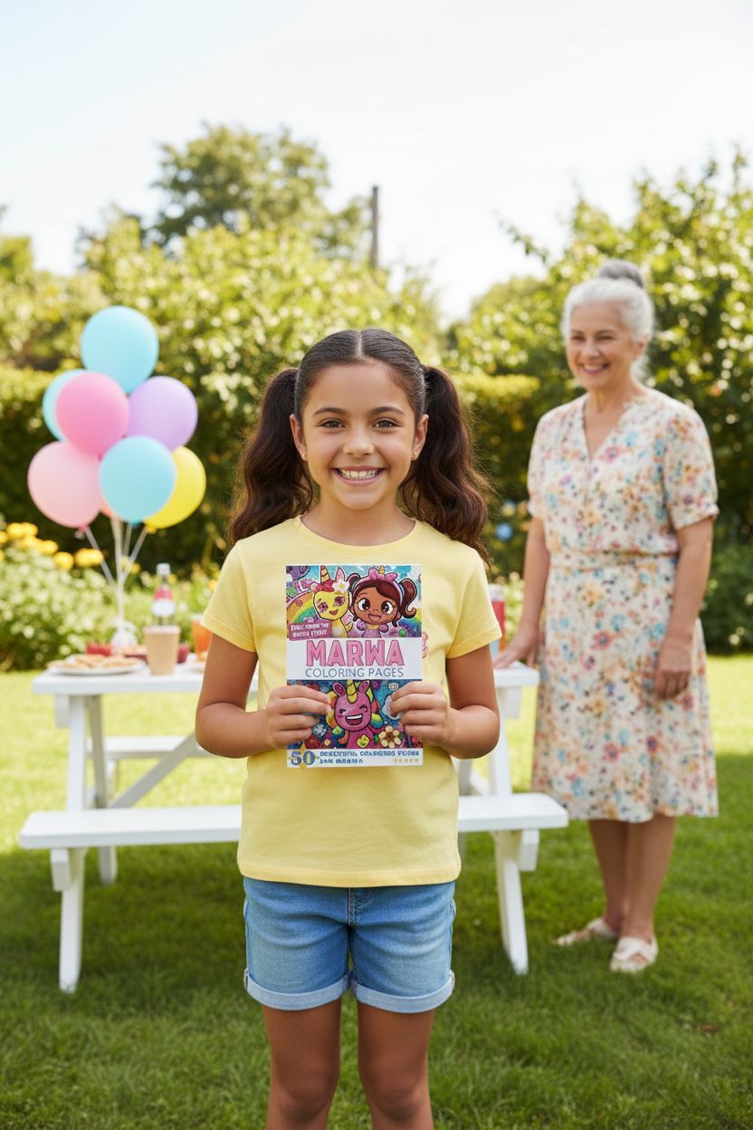 Marwa coloring book in use