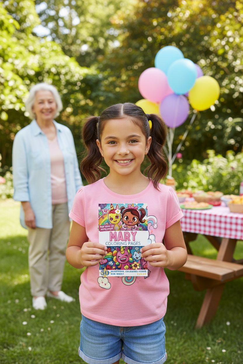 Mary coloring book in use