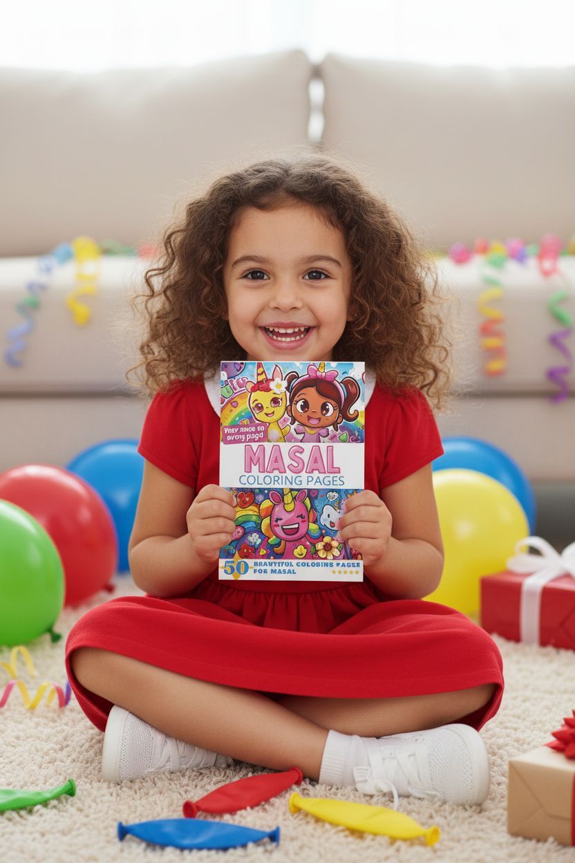 Masal coloring book in use