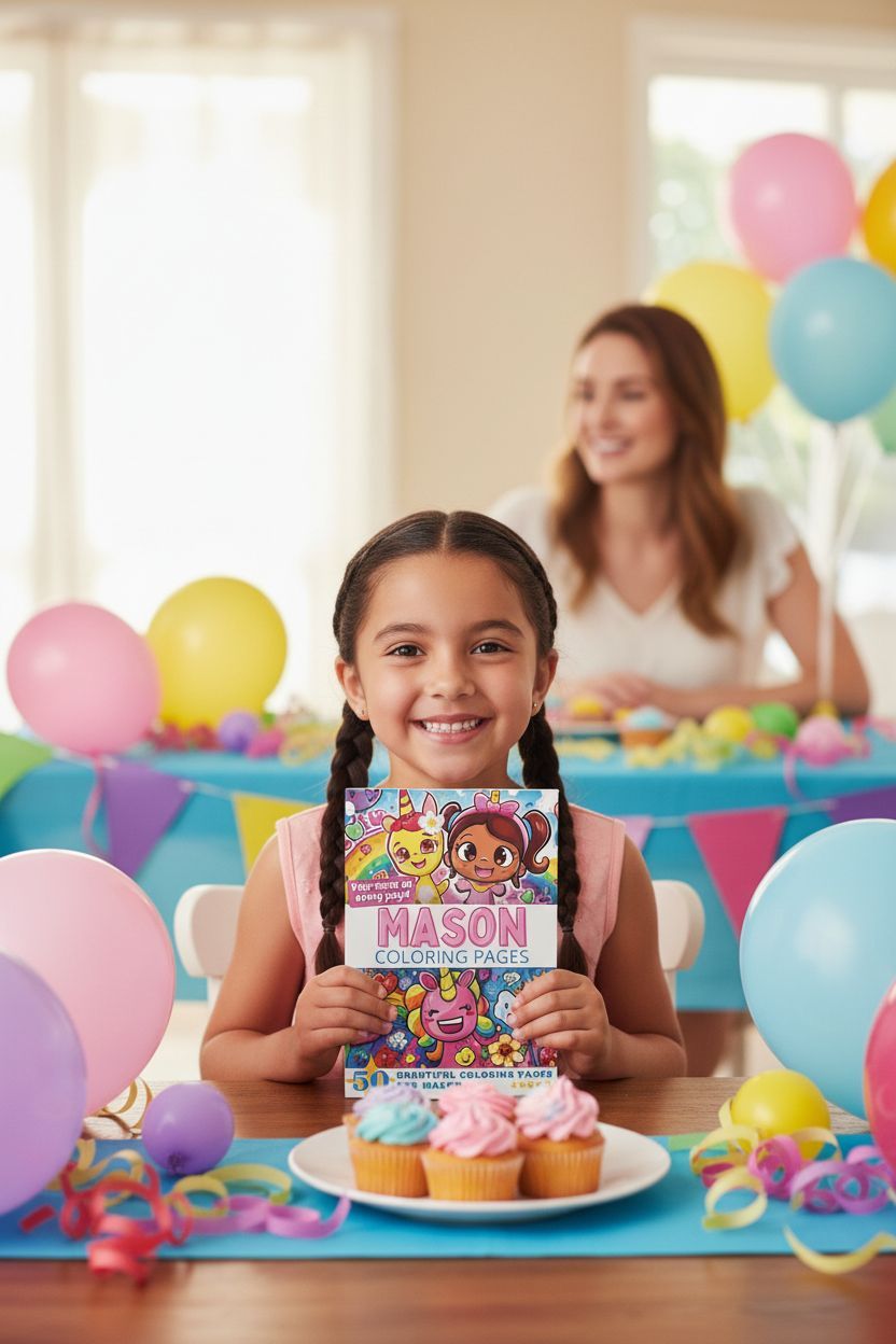 Mason coloring book in use