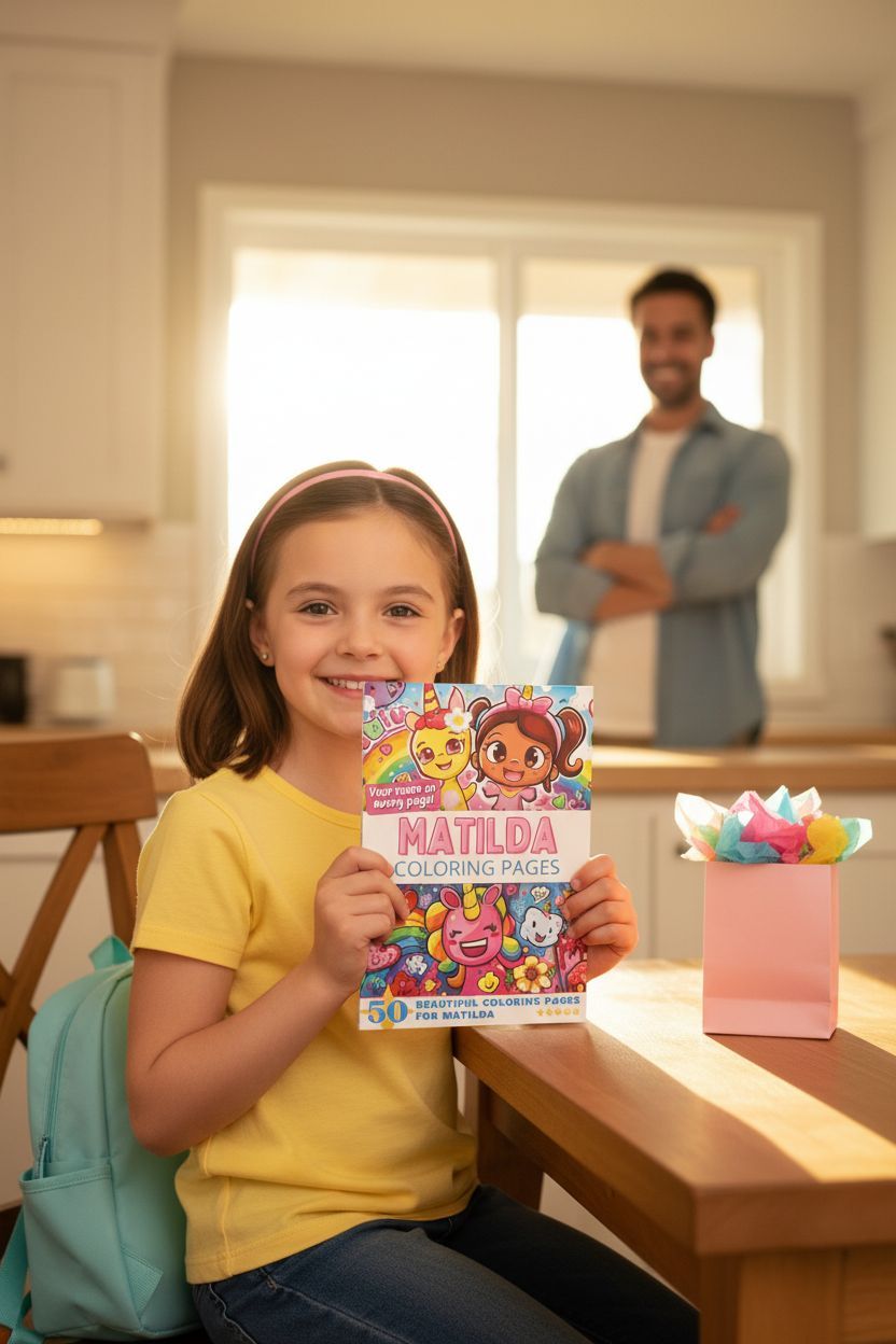 Matilda coloring book in use