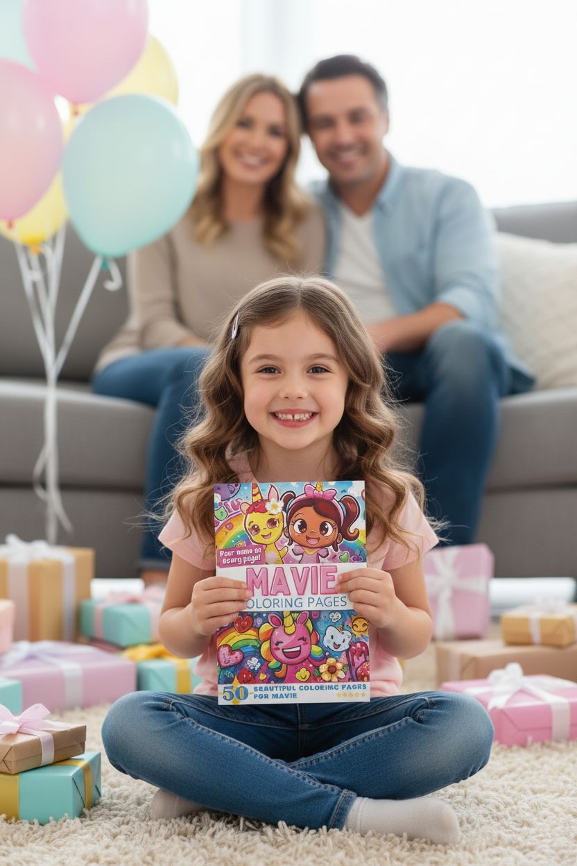 Mavie coloring book in use