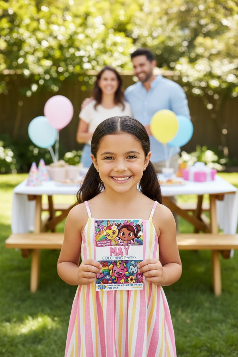 May coloring book in use