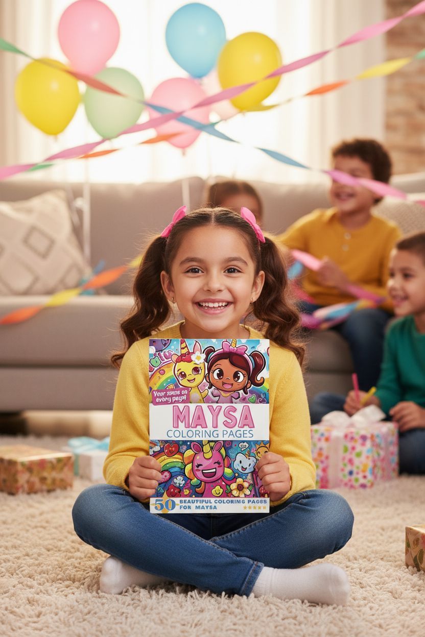 Maysa coloring book in use