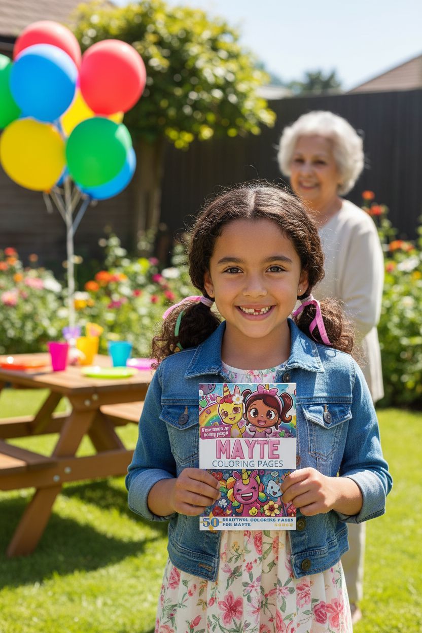 Mayte coloring book in use