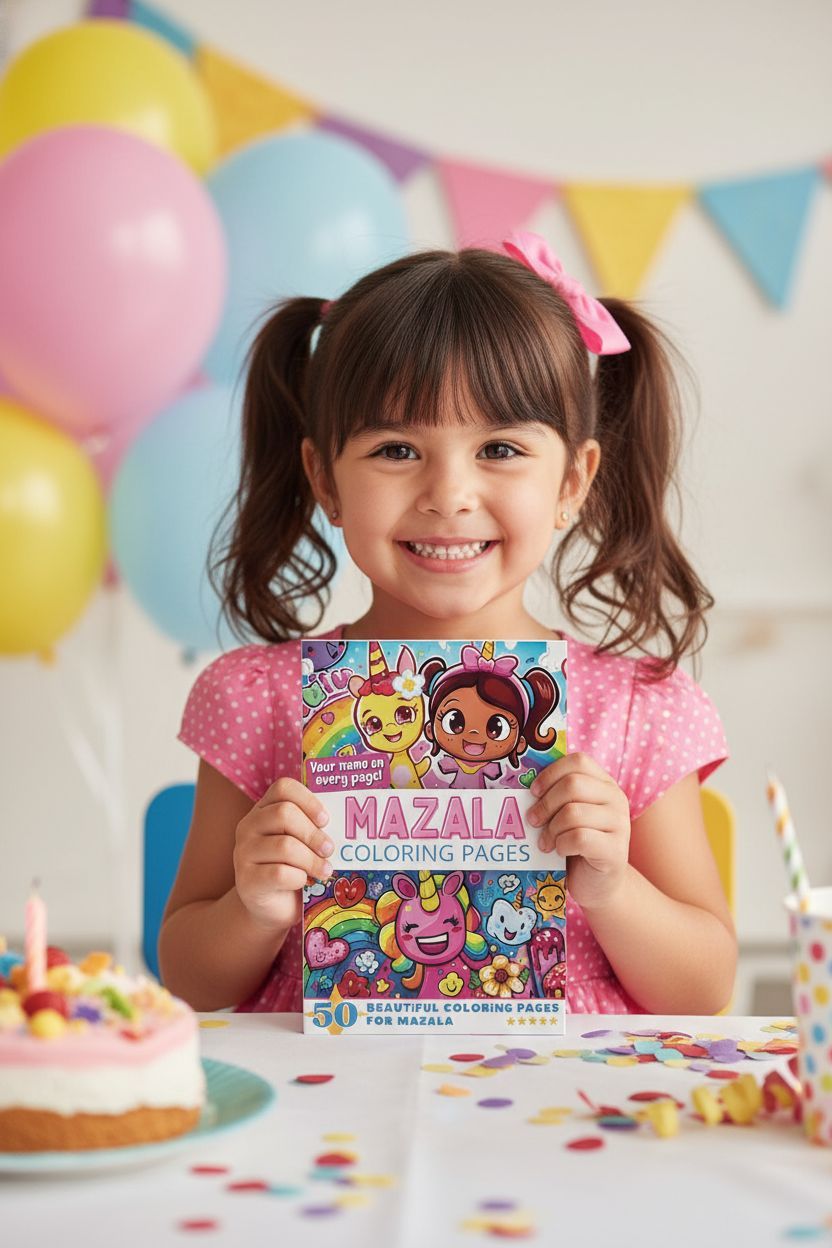 Mazala coloring book in use