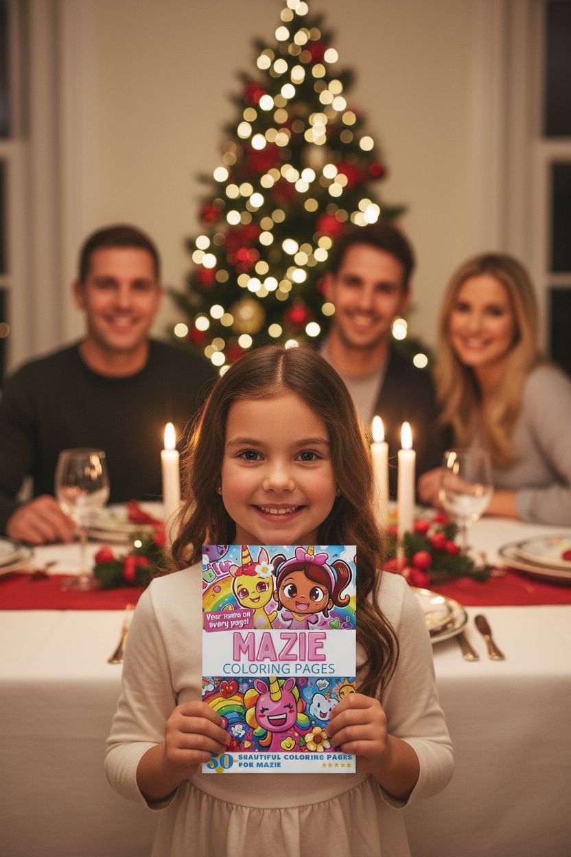 Mazie Christmas coloring pages gift