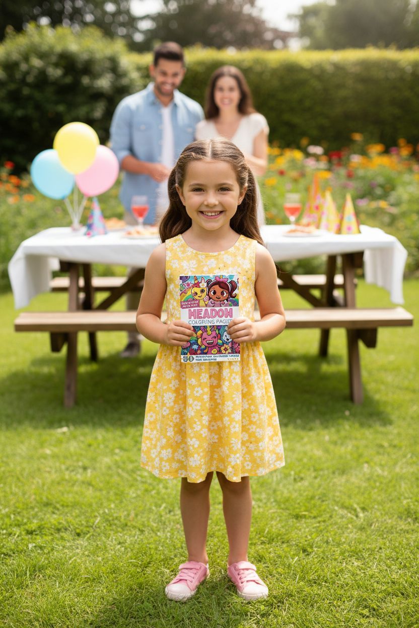 Meadow coloring book in use