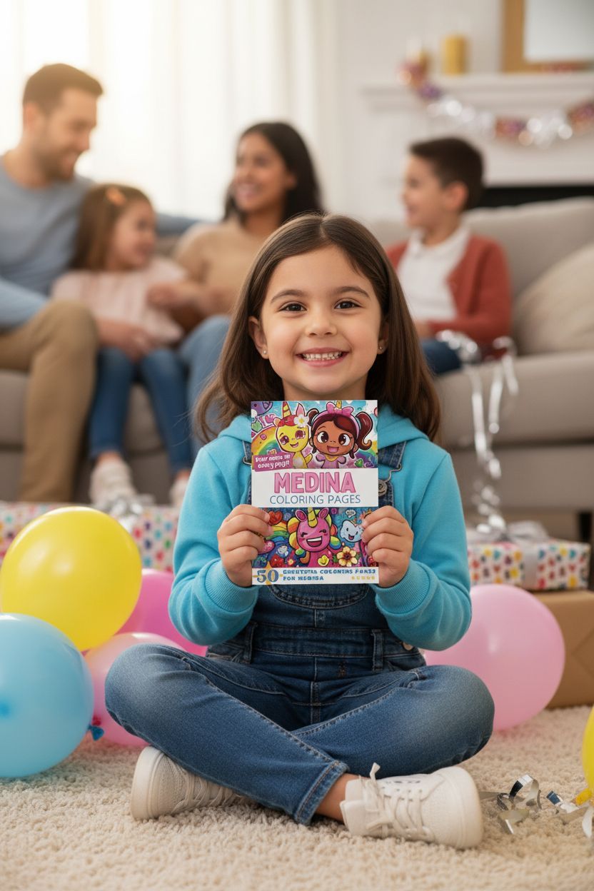 Medina coloring book in use