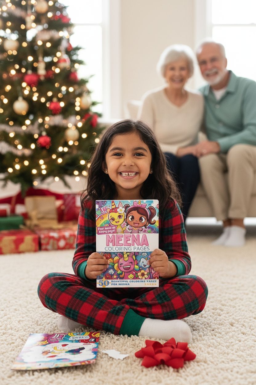 Meena Christmas coloring pages gift