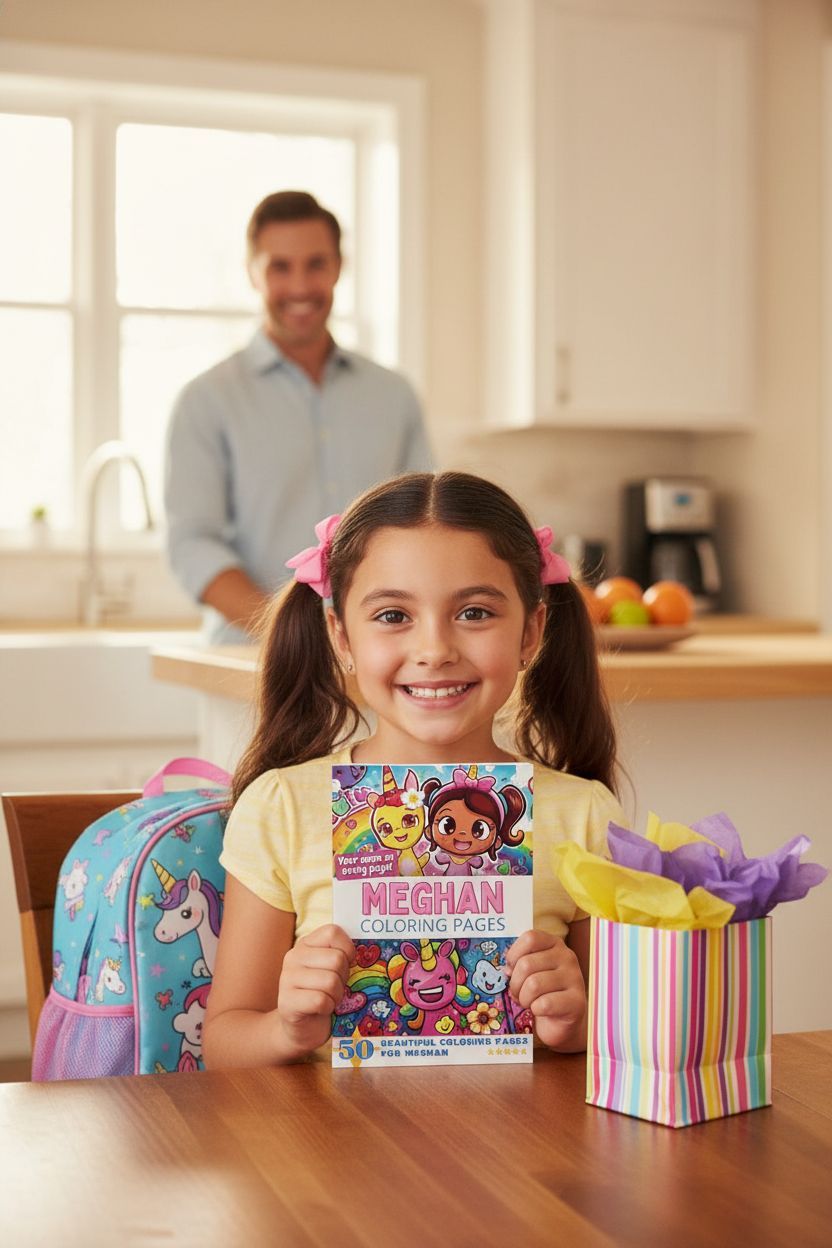 Meghan coloring book in use