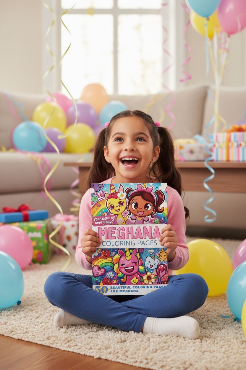 Meghana coloring book in use