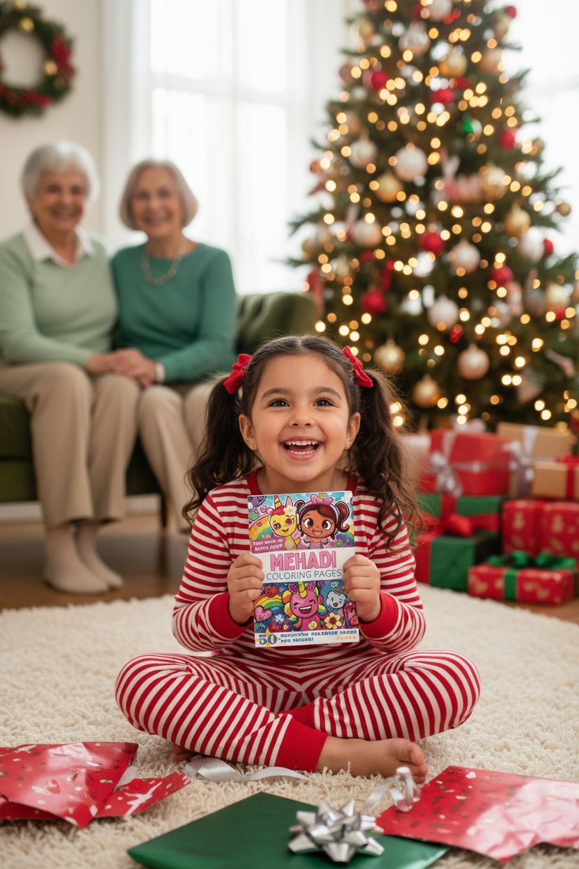 Mehadi Christmas coloring pages gift