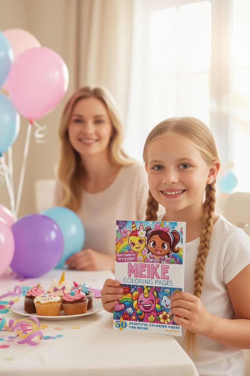 Meike coloring book in use