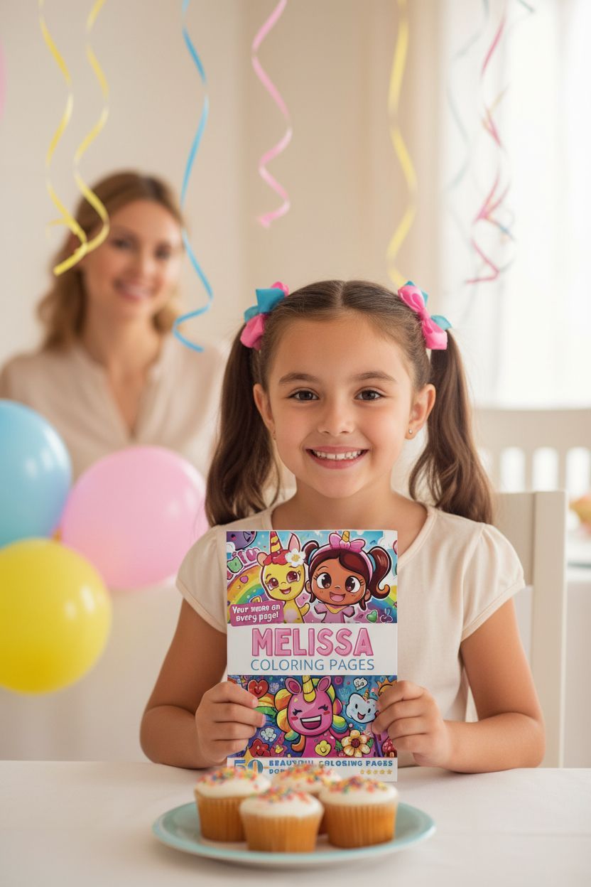 Melissa coloring book in use