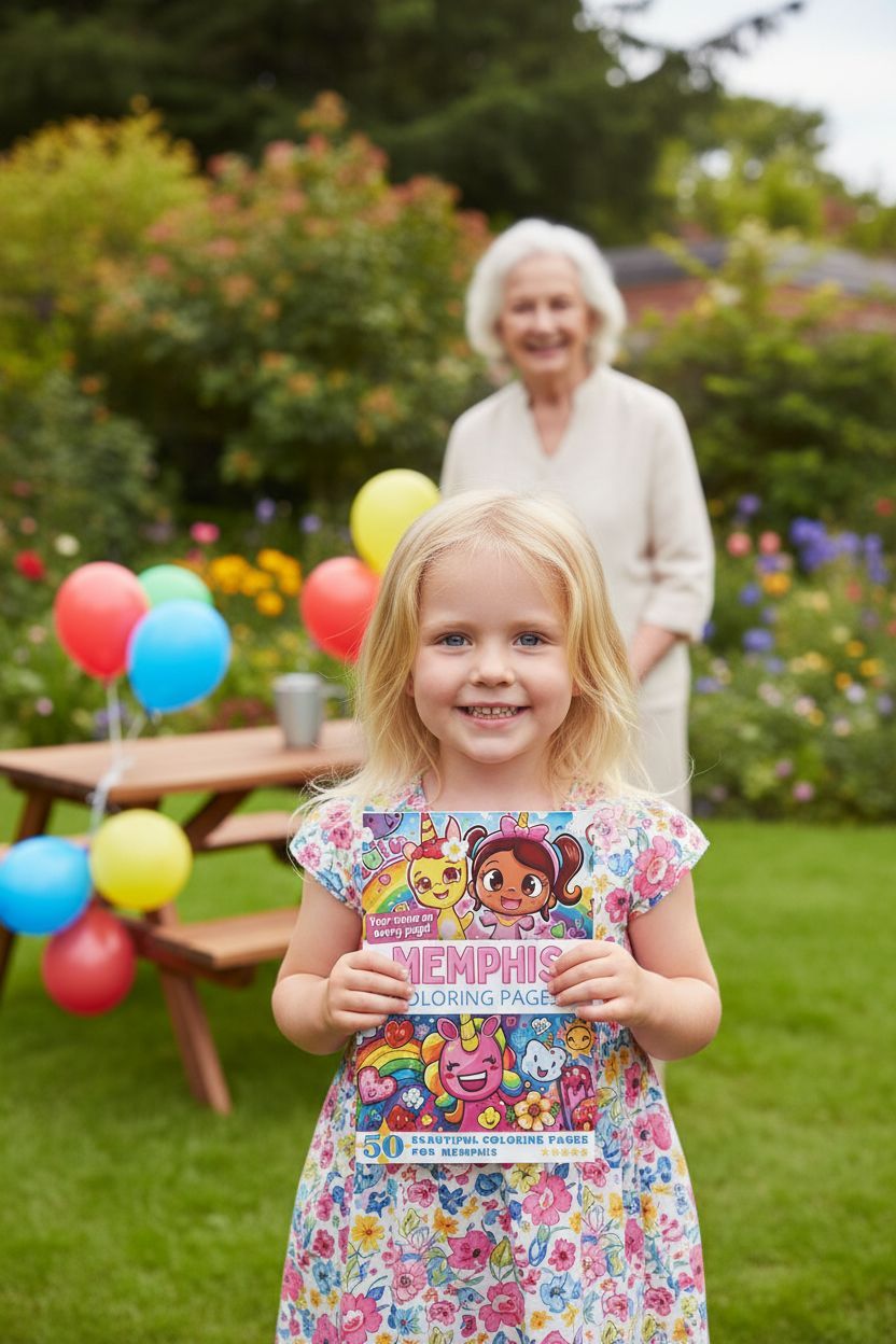 Memphis coloring book in use