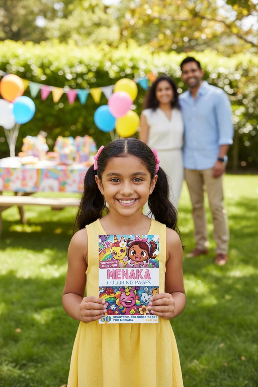 Menaka coloring book in use