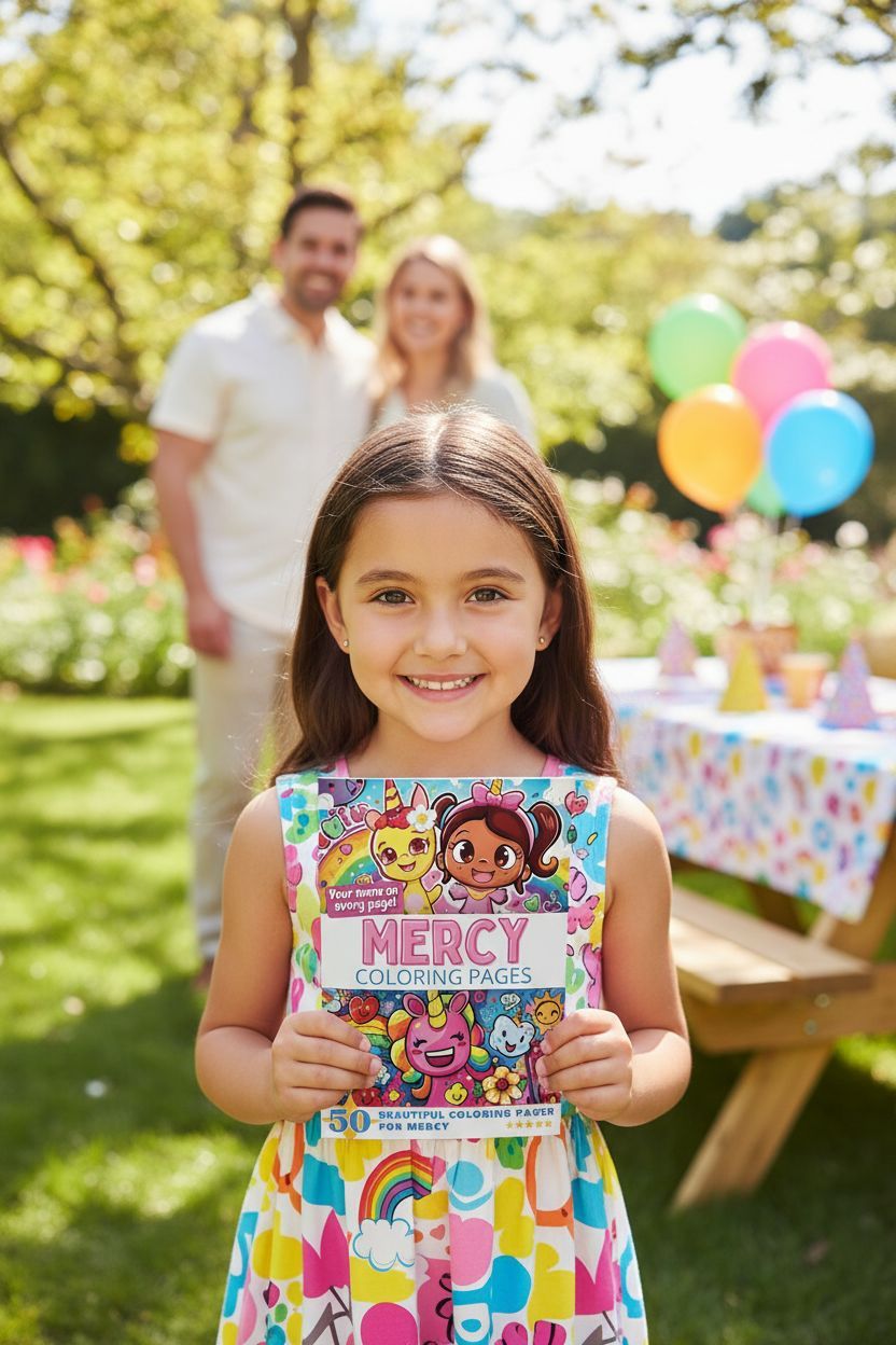 Mercy coloring book in use