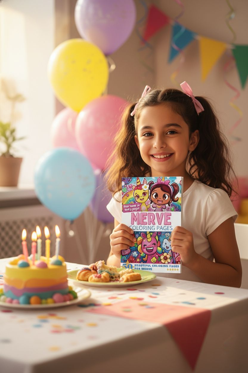 Merve coloring book in use