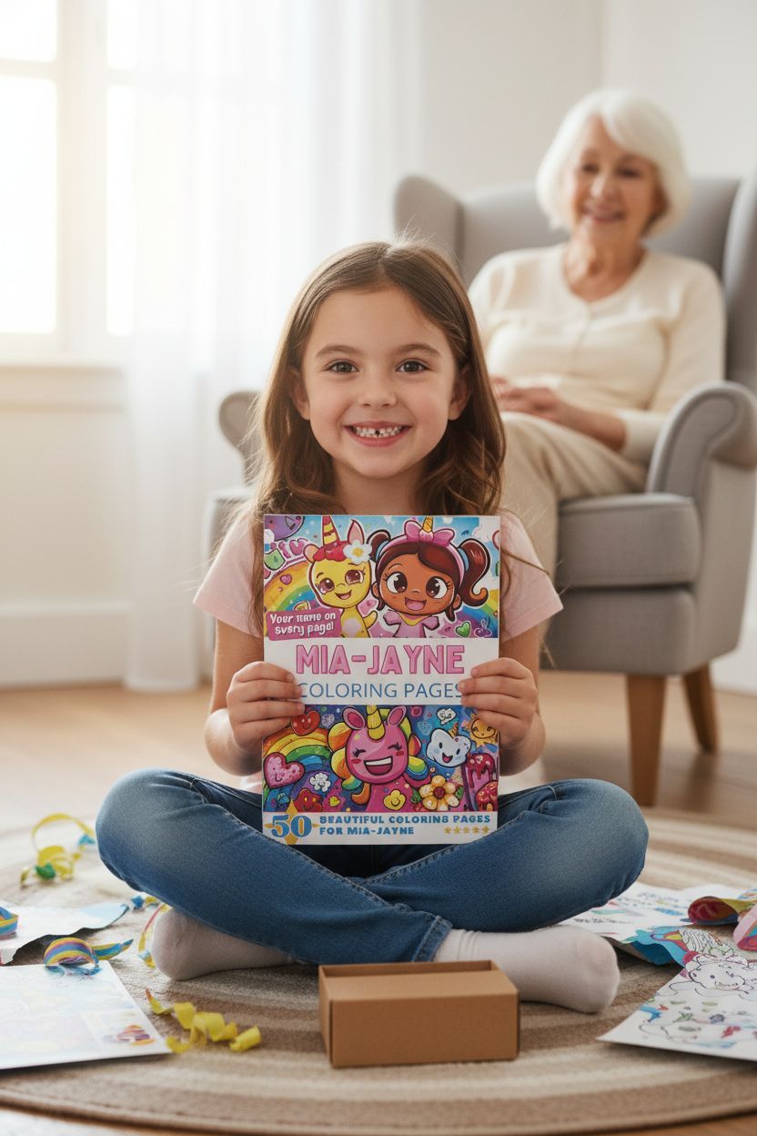 Mia-Jayne coloring book in use