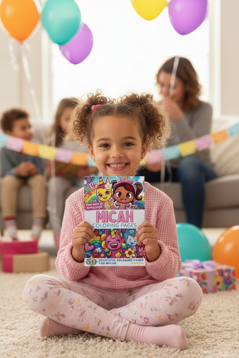 Micah coloring book in use