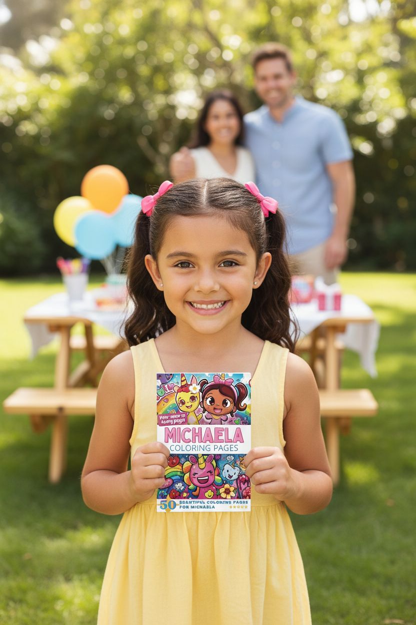 Michaela coloring book in use