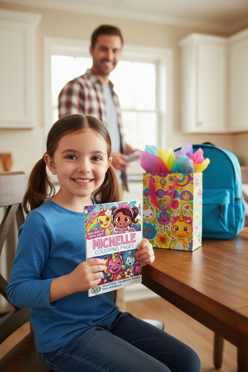 Michelle coloring book in use
