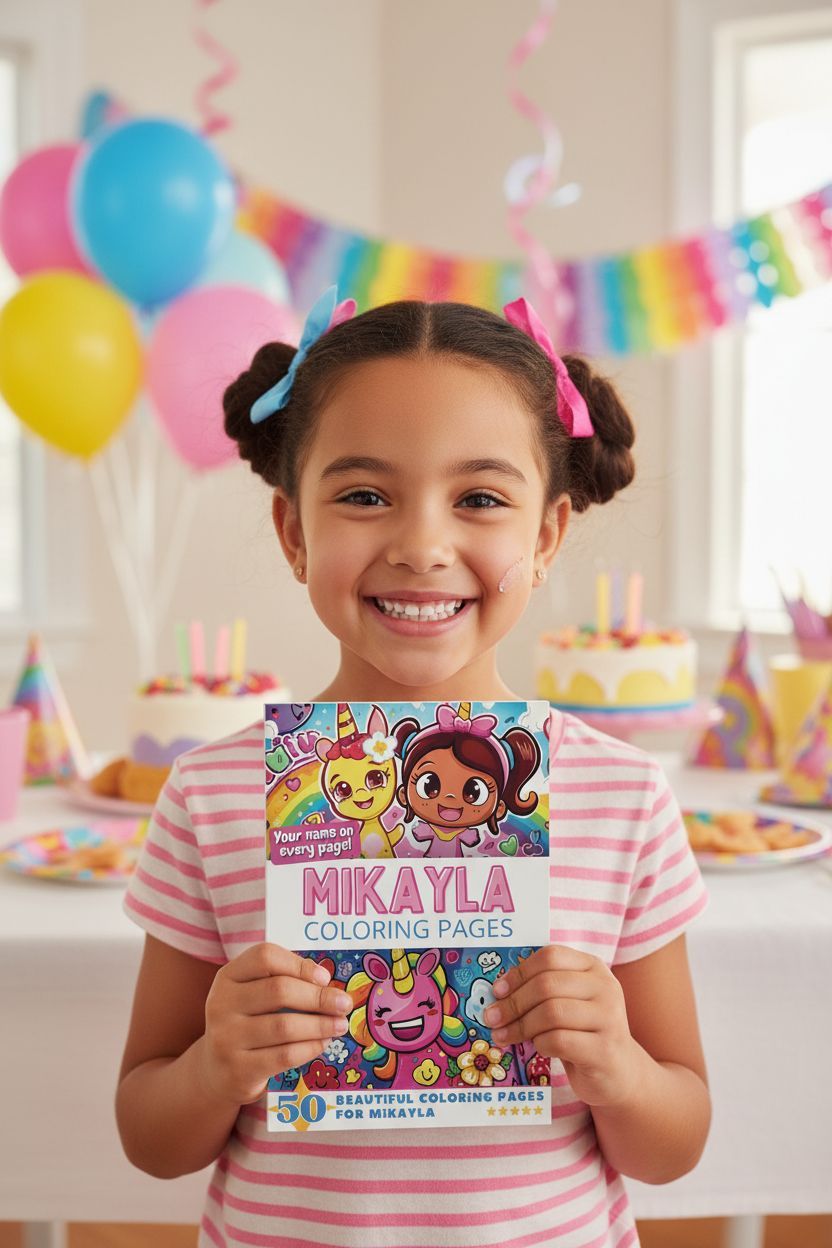 Mikayla coloring book in use