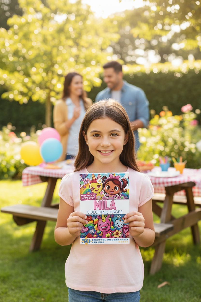 Mila coloring book in use