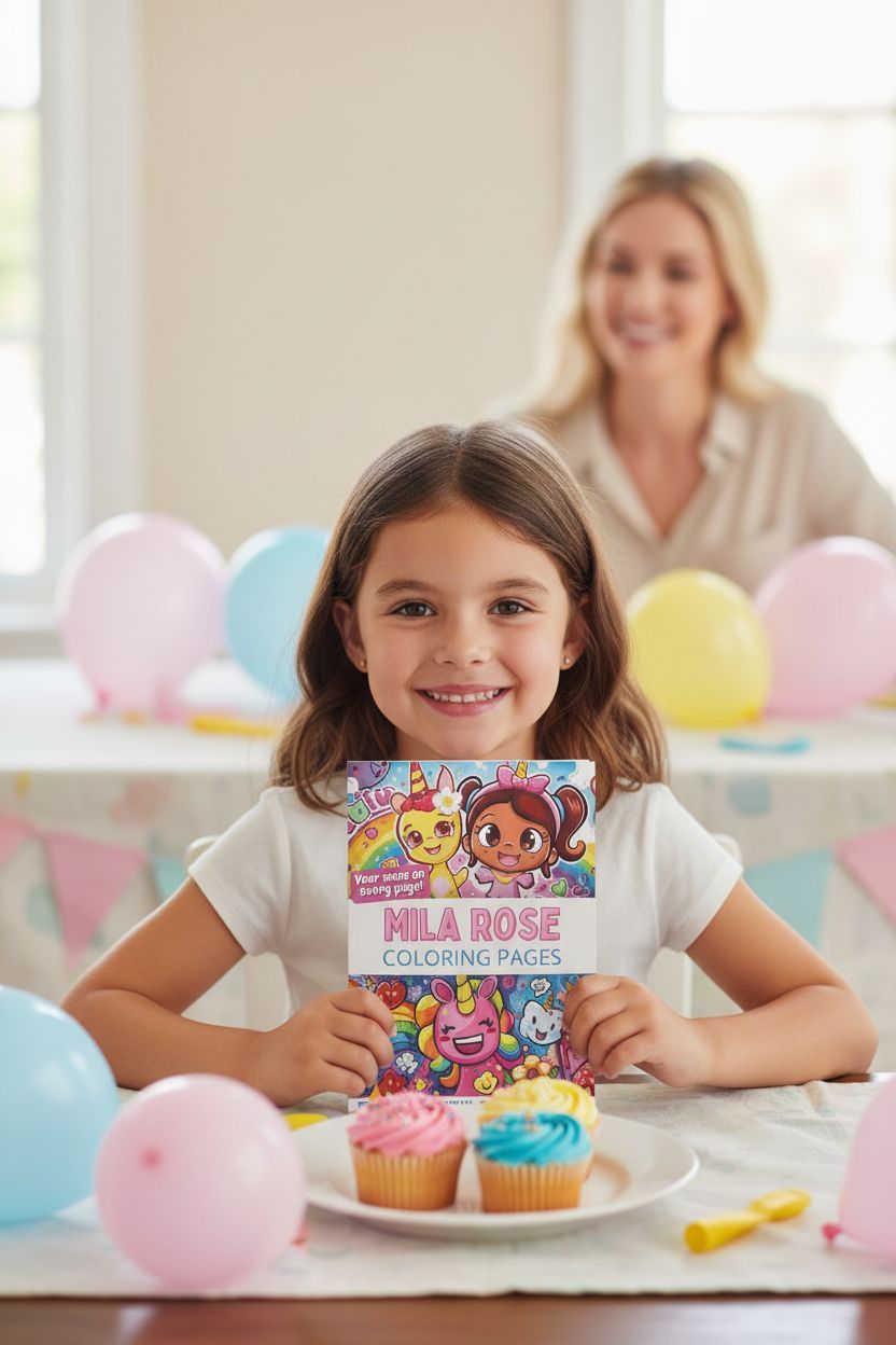Mila-Rose coloring book in use