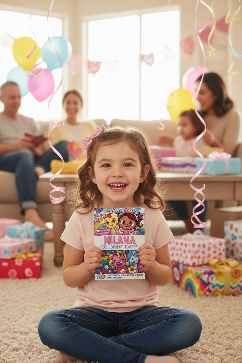 Milana coloring book in use