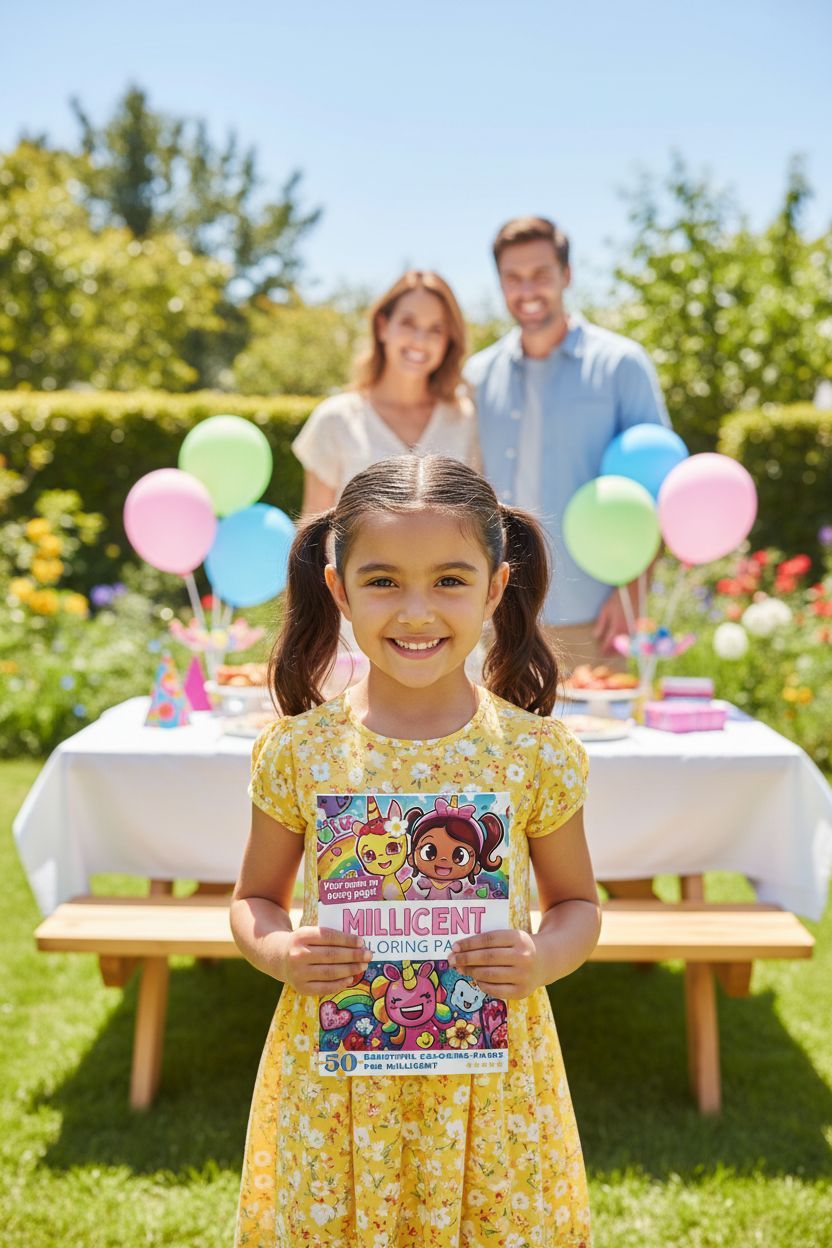 Millicent coloring book in use