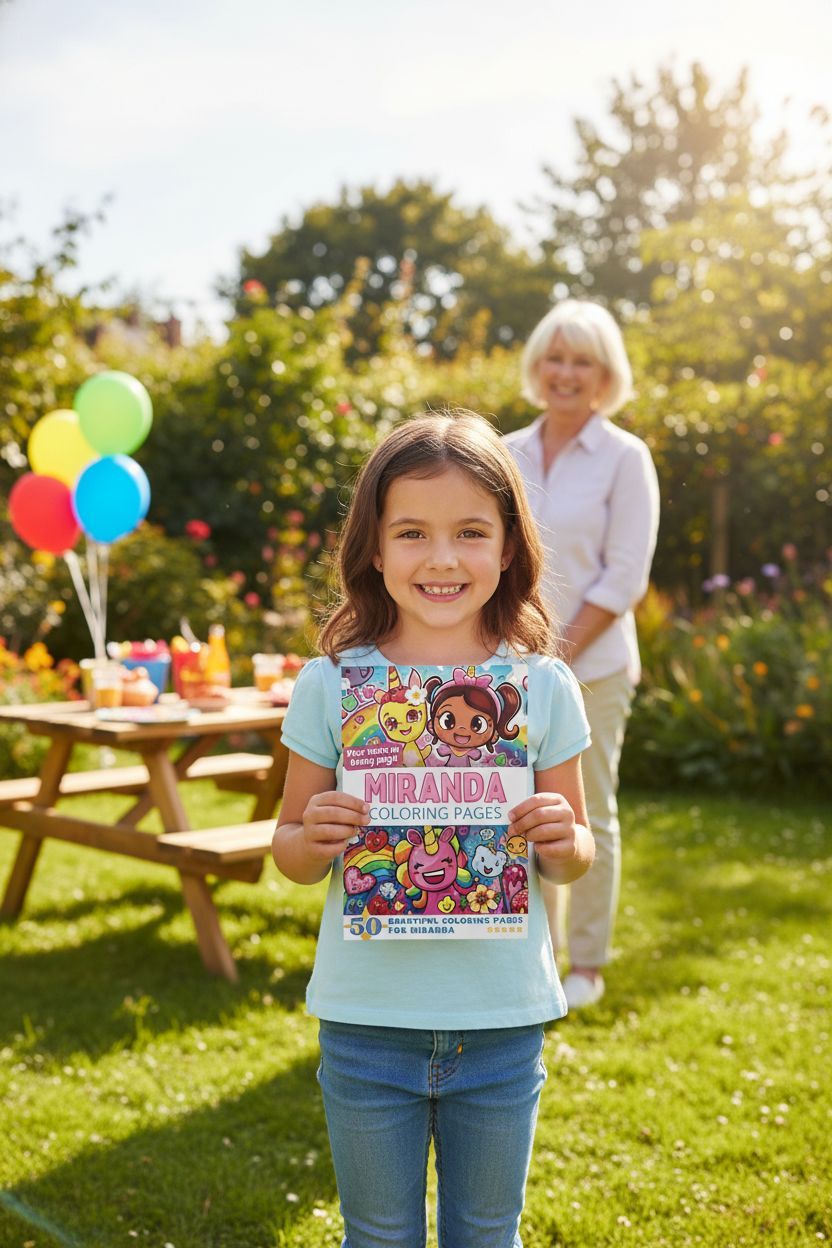 Miranda coloring book in use